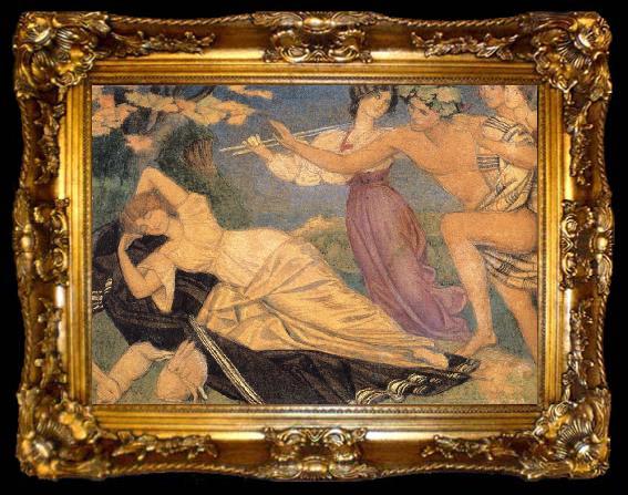 framed  Joseph E.Southall Study for Bacchus and Ariadne,circa 1912, ta009-2